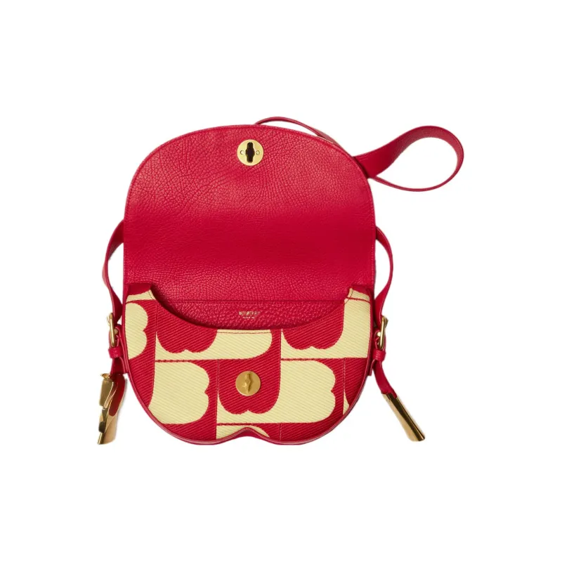 Burberry Cotton And Polyester Blend Shoulder Bag Crossbody Bag Women's Mailbox Red & Fruit Juice Color-4