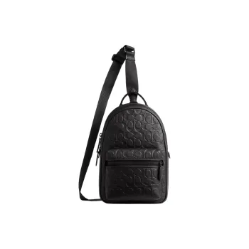 COACH Charter Leather Fanny Pack, Shoulder Bag, Crossbody Bag Trumpets Men's Black