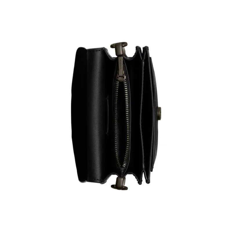 COACH Tabby Leather God Of Wine Bag, Shoulder Bag, Crossbody Bag Mini Women's Matte Black & Black-3