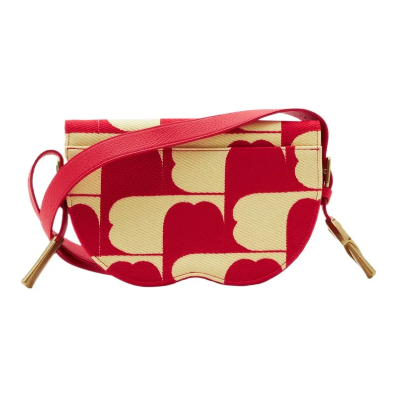 Burberry Cotton And Polyester Blend Shoulder Bag Crossbody Bag Women's Mailbox Red & Fruit Juice Color-2