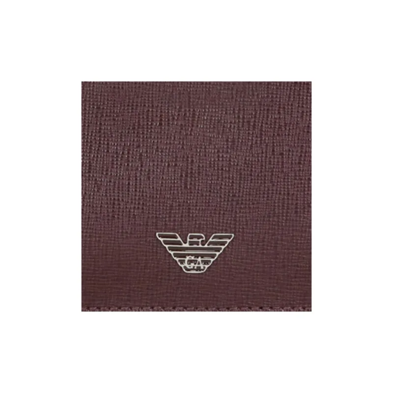 EMPORIO ARMANI Leather Wallet, Card Holder Men's Red Brown-4