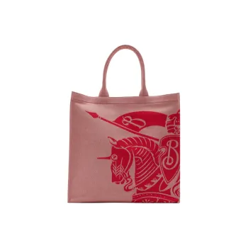 Burberry Cotton And Polyester Blend Tote Bag Shopping Bag Handbag Medium Size Men's Mailbox Red