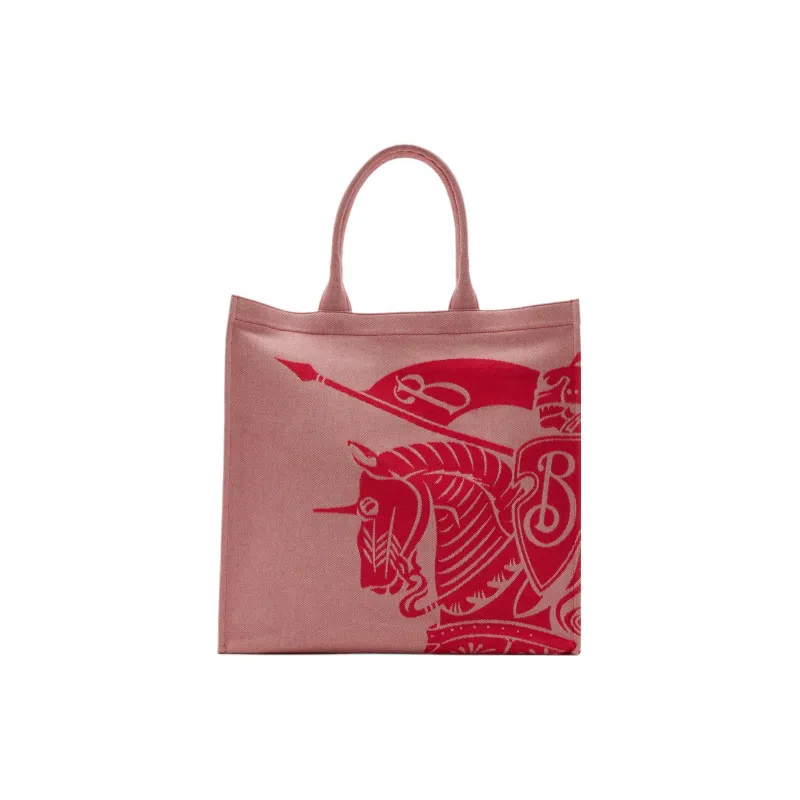 Burberry Cotton And Polyester Blend Tote Bag Shopping Bag Handbag Medium Size Men's Mailbox Red-0