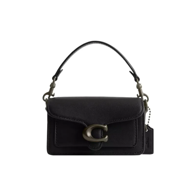 COACH Tabby Leather God Of Wine Bag, Shoulder Bag, Crossbody Bag Mini Women's Matte Black & Black-0