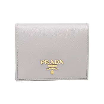 PRADA Saffiano Leather Wallet Mini Women's Lilac Wisteria