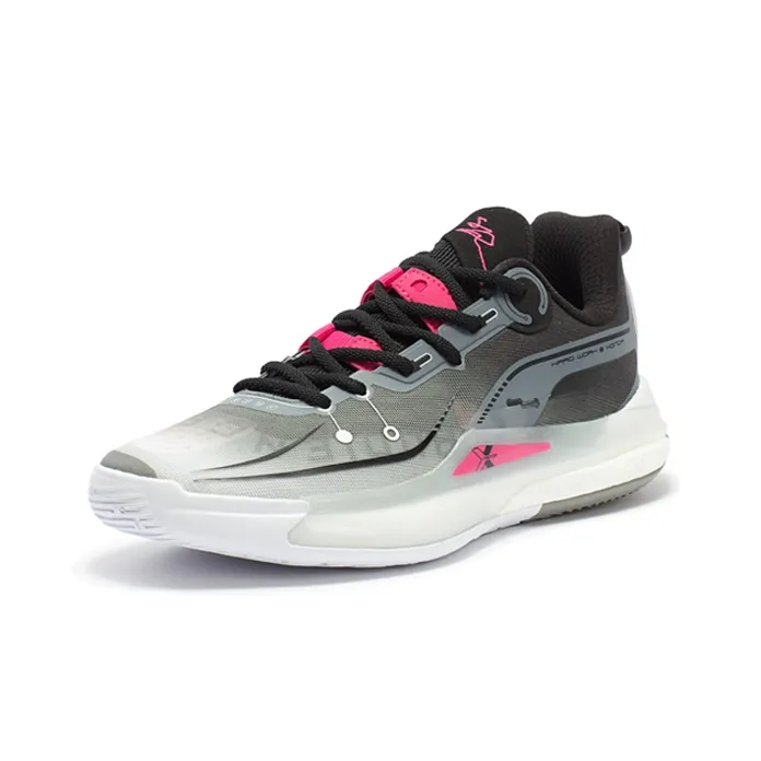 361° DVD2 X Factor Cushioning Anti Slip Wear Resistant Breathability Low Top Basketball Shoes Men's Black White-1