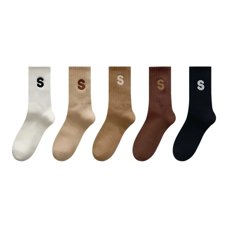 MIIOW Mid Calf Socks Unisex 5 Pack-0
