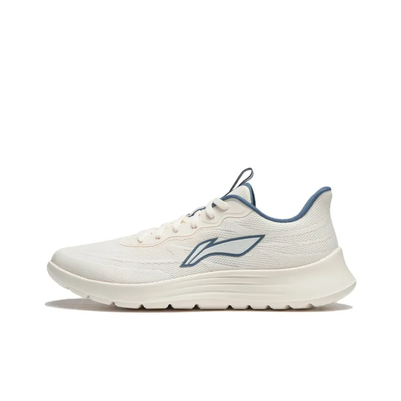 LiNing Light String Slip Resistant Cushioning Abrasion Resistant Lightweight Low Top Running Shoes Men's White-0