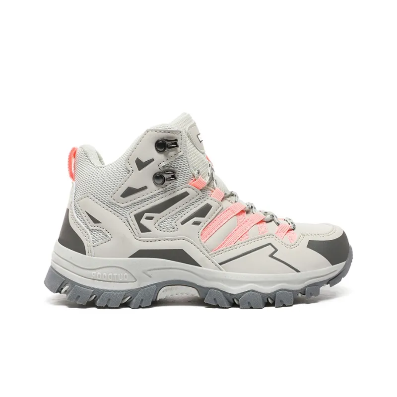 GESENLANG Slip Resistant And Breathable High Top Outdoor Shoes Women's Gray Pink-1