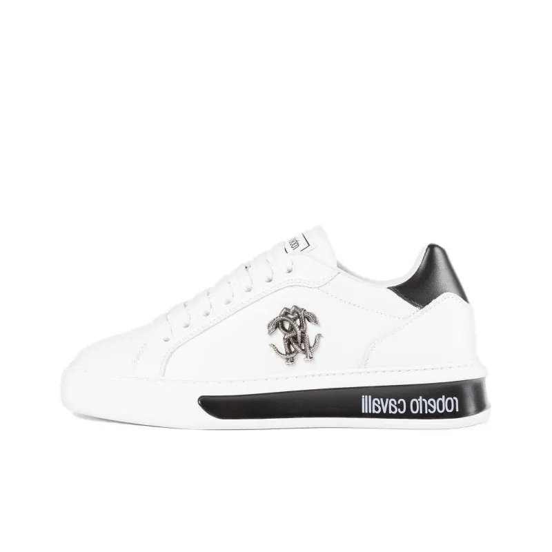 Roberto Cavalli Mirror Snake Leather Sneakers-0
