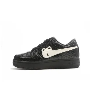 GOLD MEMBER BEAR Anti-Slip Wear-Resistant Low-Top Skateboard Shoes Unisex Black