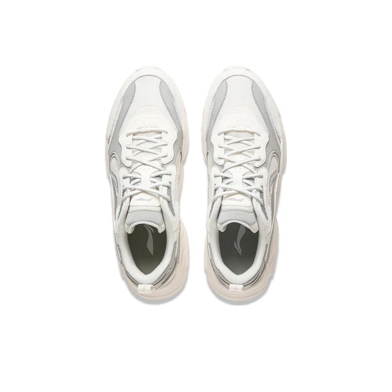 LiNing Clouds Cushioning Anti Slip And Wear Resistant Support Casual Shoes Men's White Gray-2