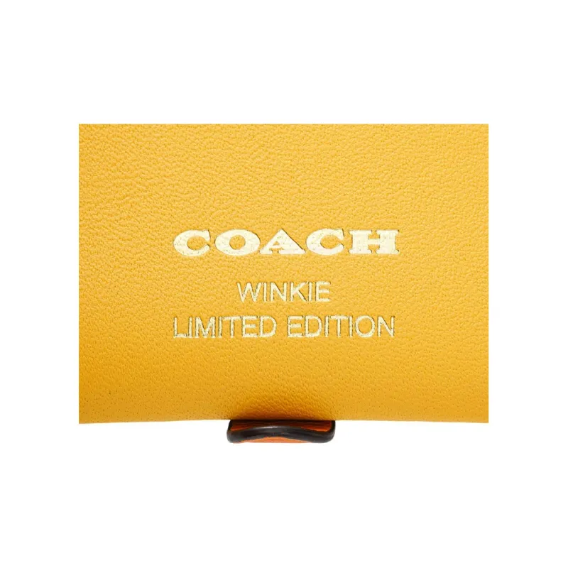 COACH Card Case Cow Leather Coin Purse, Card Holder Mini Women's Canary Yellow-4