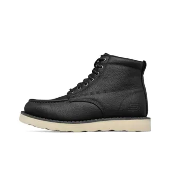 Skechers Relaxed Fit Cushioned Slip Resistant Mid Top Casual Shoes Men's Black
