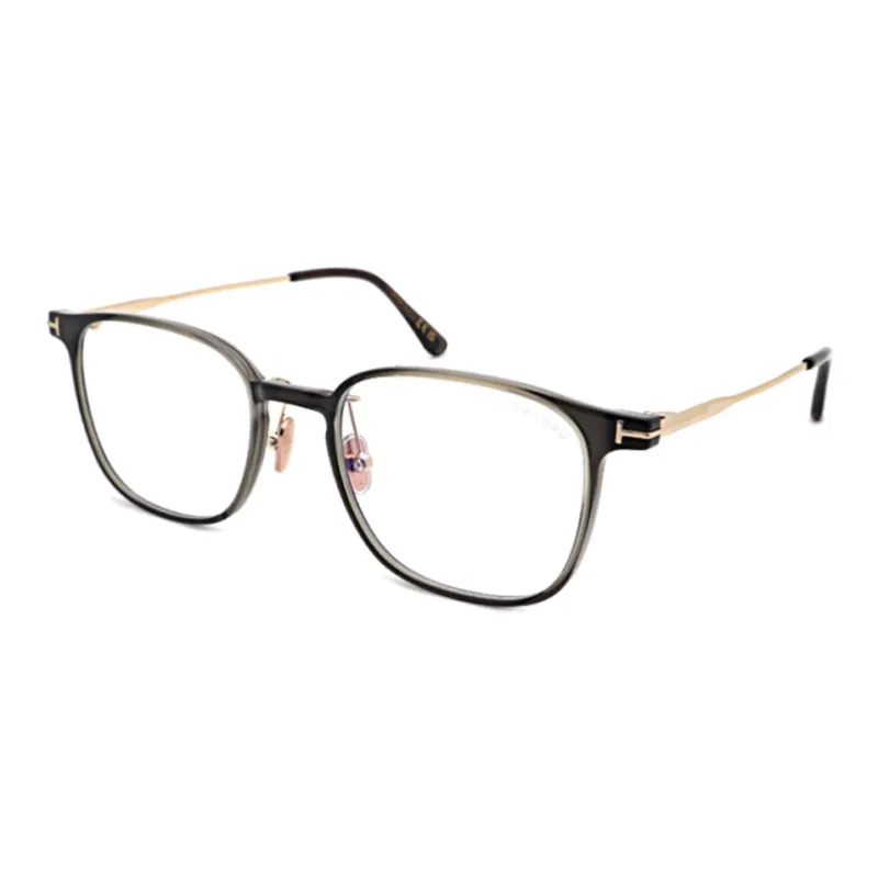 TF Plate Frame With Metal Square Eyeglass Frames Unisex Black-0