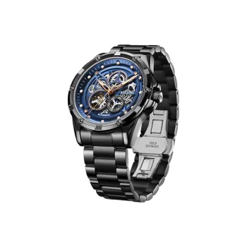 AILANG Automatic Mechanical Movement Stainless Steel Watchband Watch Men's Watches Black Dial