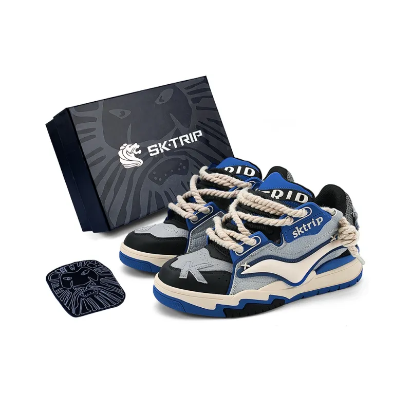 SK.TRIP Kunpeng Wear Resistant Height Increasing Low Top Skateboard Shoes Unisex Glacier Blue-1