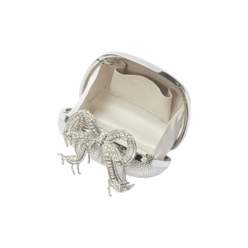Self portrait Polyester One Shoulder Crossbody Banquet Clutch Bag Small Size Women's Champagne Apricot-4