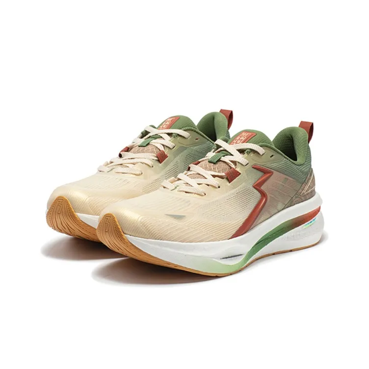 361° Cushioning Anti-Slip And Wear-Resistant Low-Top Running Shoes Men's White Green-2