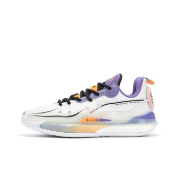 361° DVD2 CQT Cushioning Anti Slip Wear Resistant Breathability Low Top Basketball Shoes Men's Purple White