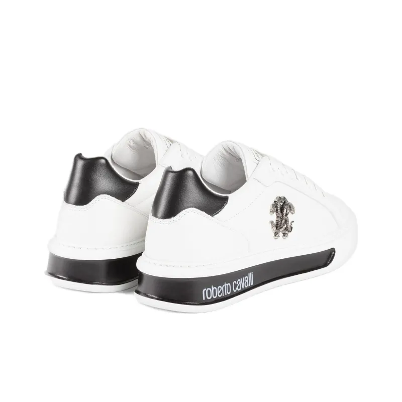 Roberto Cavalli Mirror Snake Leather Sneakers-4