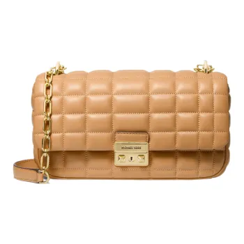MICHAEL KORS Sheepskin Pillow Bag Handbag Shoulder Bag Large Size Women's Peanut Butter Color