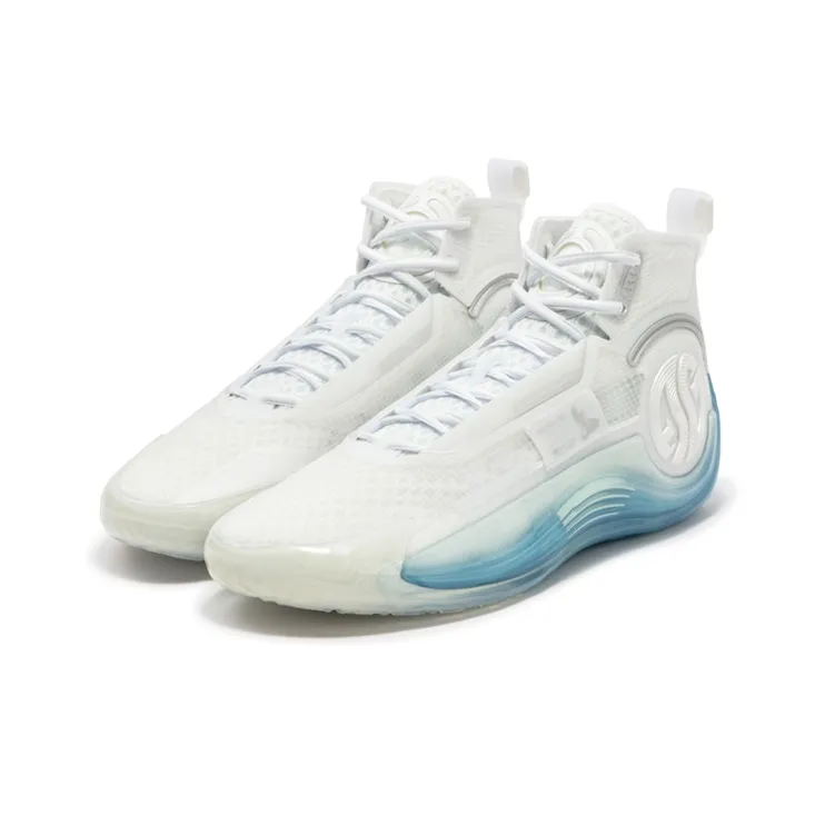 RENZHE x 361° AG4 SOAR Ren Zhe Cushioning Breathable Mid Top Basketball Shoes Men's White Blue-2