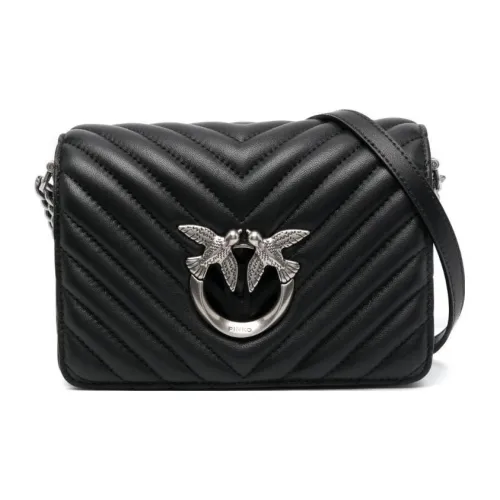 PINKO Click Series Calfskin Shoulder Bag Crossbody Bag Women's Black
