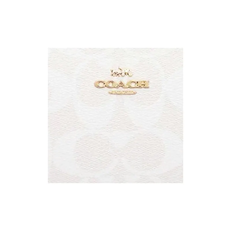 COACH Snap Wallet Canvas With Leather Card Holder, Wallet Women's White-4