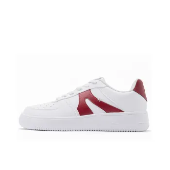 QIAODAN Lightweight Low Top Skateboard Shoes Men's White Red