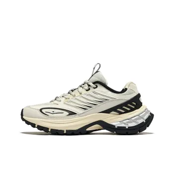 Erke Goose Feather Cushioning Wear Resistant Low Top Running Shoes Women's Pale Gray Microcrystalline White