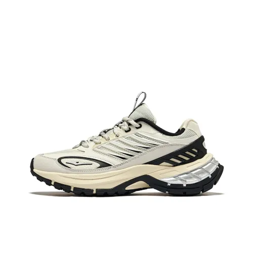 Erke Goose Feather Cushioning Wear Resistant Low Top Running Shoes Women's Pale Gray Microcrystalline White