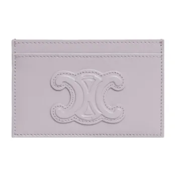 CELINE Triomphe Shiny Cow Leather Card Holder Women's Light Lilac