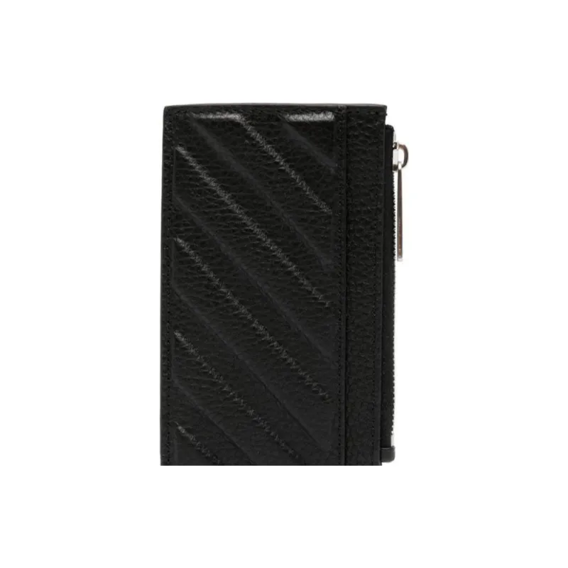 OFF WHITE Diag Zipped Card Case Black-5