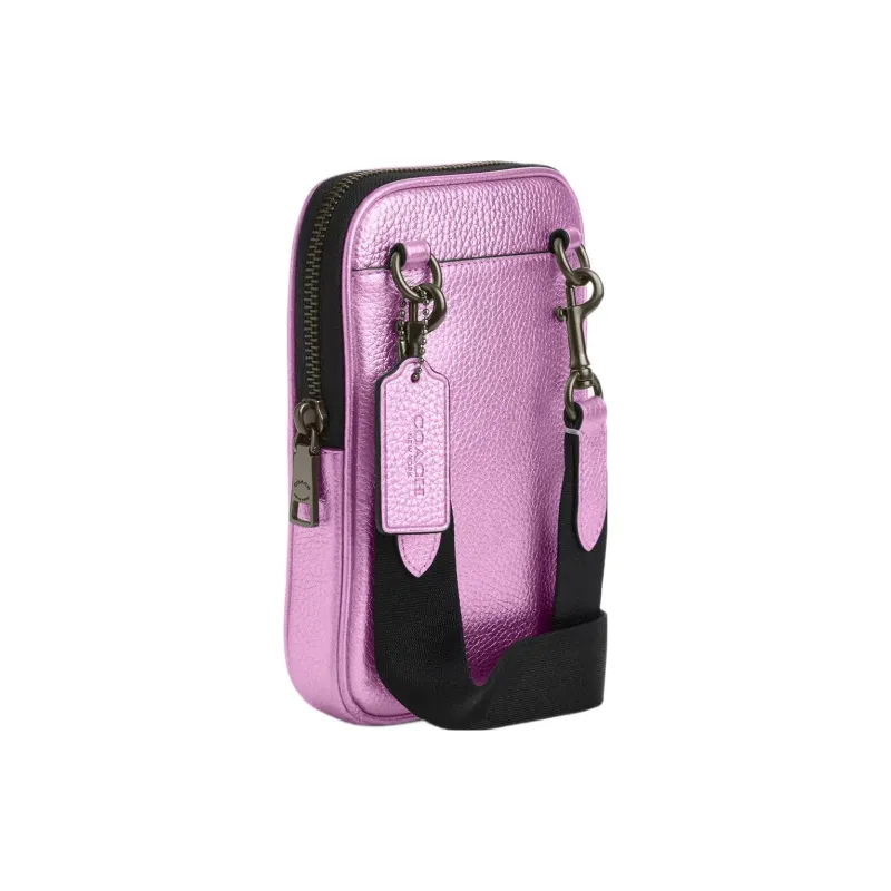 COACH Leather Camera Bags Shoulder Bag Crossbody Bag Mini Women's Black Antique Nickel With Metal Lilac-1