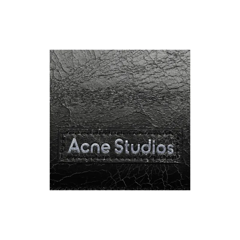 Acne Studios Cow Leather Wallet Large Size Women's Black-3