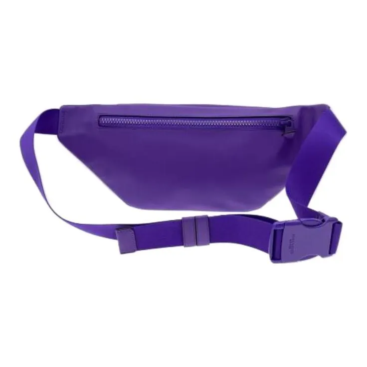 COACH Track Coated Canvas With Calfskin Sling Bag Fanny Pack Large Size Women's Purple-2