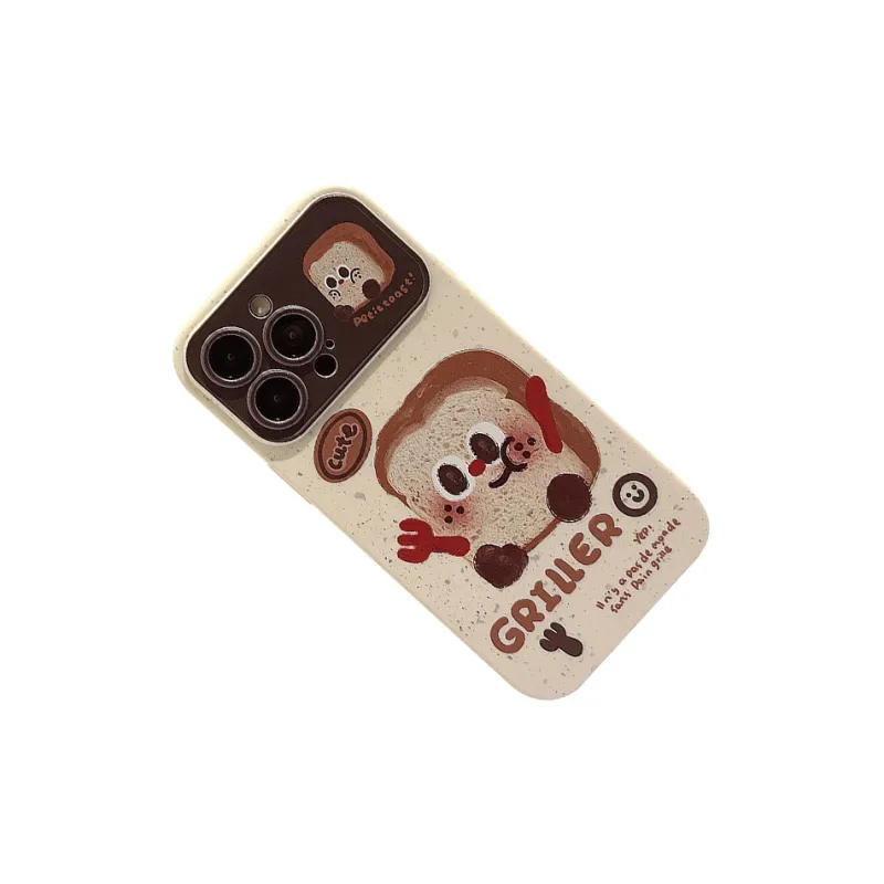 US8ACC IPhone13/14/15/Pro/Ma Silicone Material Cute Style Mini Toast For Breakfast Phone Cases-1