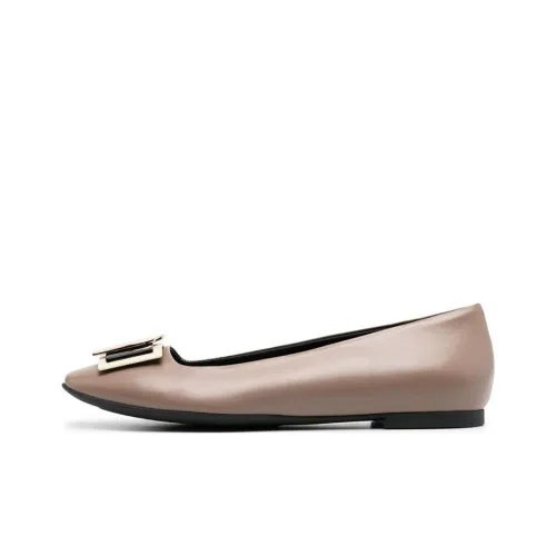 Furla Decorative-buckle Leather Ballerina Shoes