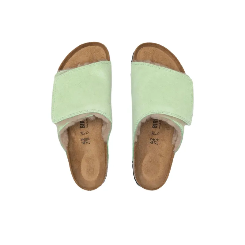 Birkenstock Solana Shearling Slide Stussy Washed Green-3