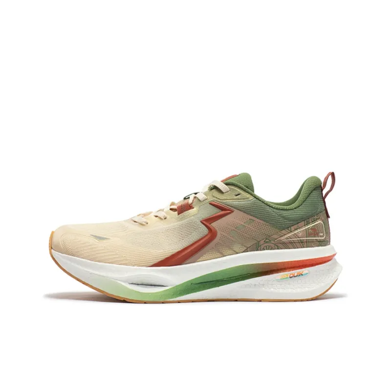 361° Cushioning Anti-Slip And Wear-Resistant Low-Top Running Shoes Men's White Green-0