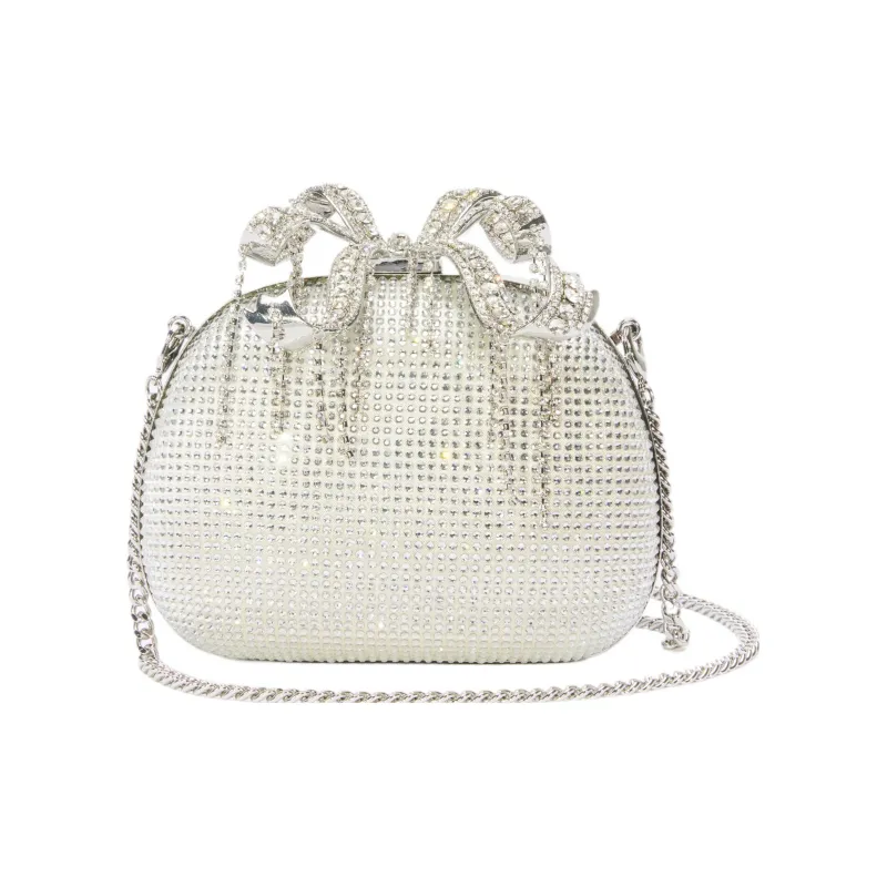 Self portrait Polyester One Shoulder Crossbody Banquet Clutch Bag Small Size Women's Champagne Apricot-1