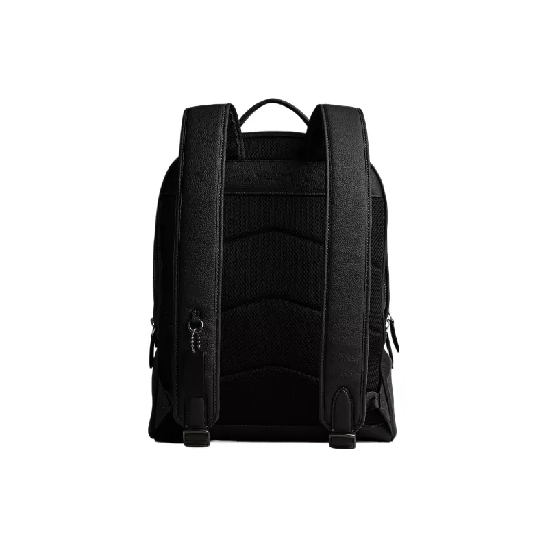 COACH Leather Backpack Tubas Men's Black-2
