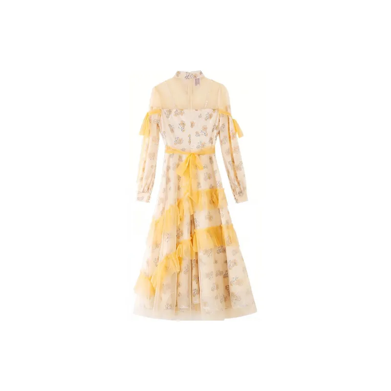 JINYE ORIENTAL Long Sleeved Dresses Women's Orange-1