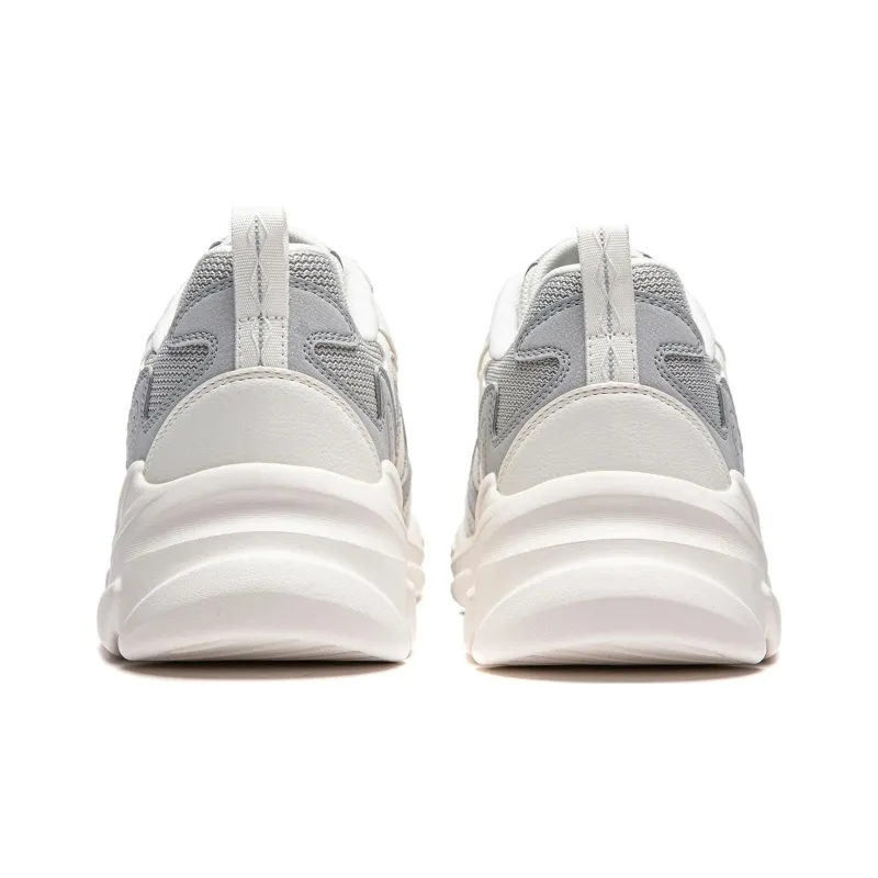 LiNing Clouds Cushioning Anti Slip And Wear Resistant Support Casual Shoes Men's White Gray-3