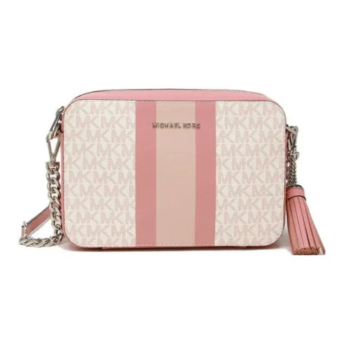 MICHAEL KORS Coated Canvas Shoulder Bag Crossbody Bag Medium Size Women's Pink