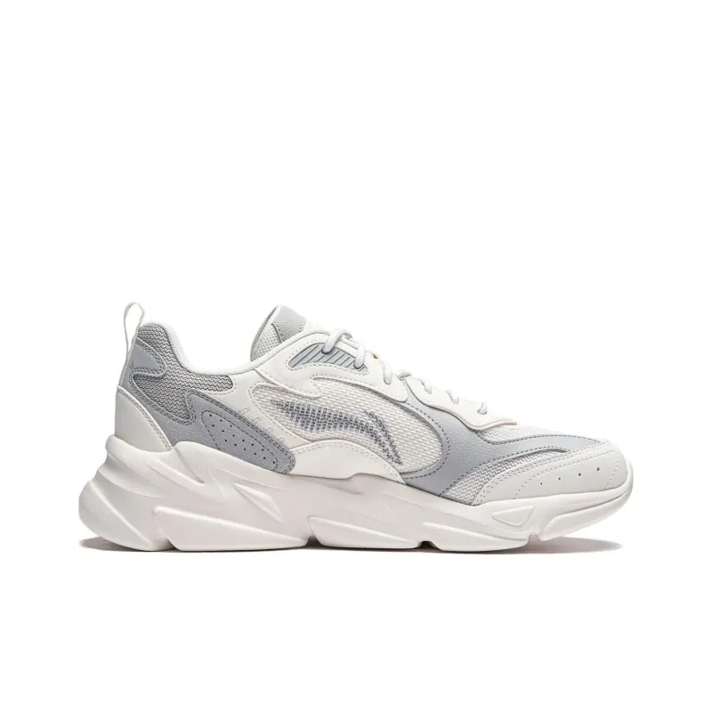 LiNing Clouds Cushioning Anti Slip And Wear Resistant Support Casual Shoes Men's White Gray-1