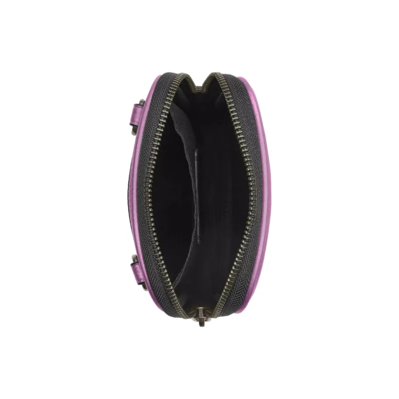 COACH Leather Camera Bags Shoulder Bag Crossbody Bag Mini Women's Black Antique Nickel With Metal Lilac-2