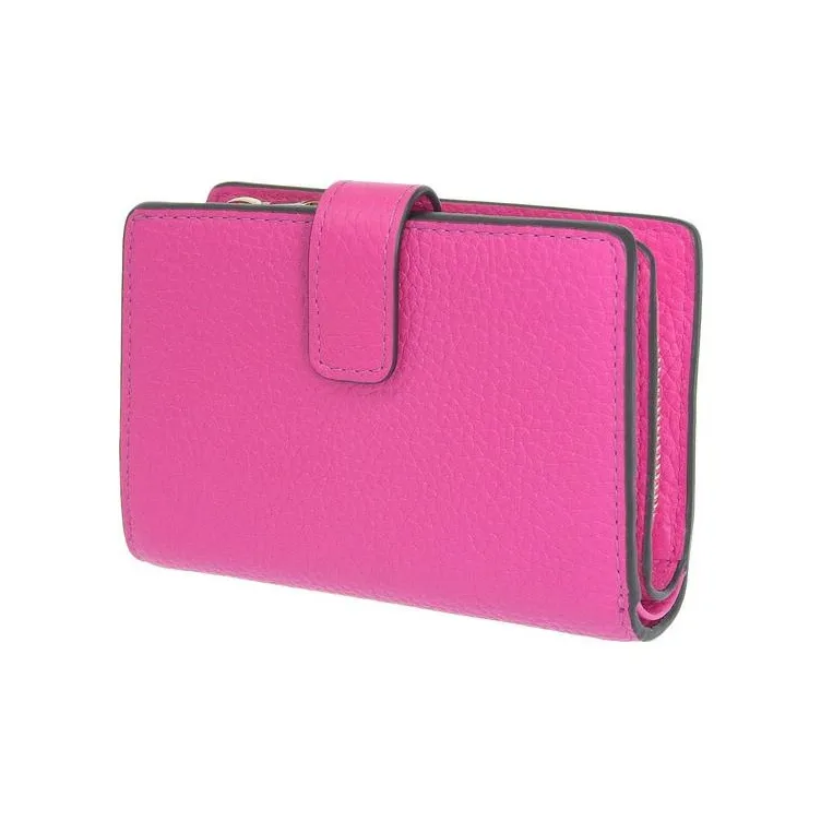 Furla Leather Coin Purse Card Holder Wallet Small Size Women's Vibrant Pink Red-2