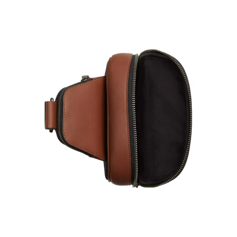 COACH ETHAN Calfskin Sling Bag, Shoulder Bag, Crossbody Bag Trumpets Men's Bronze With Saddle-2